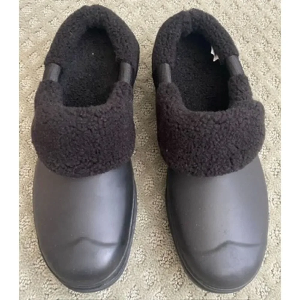 Hunter Black Faux Fur Clogs Men's Sz 9 New in Box